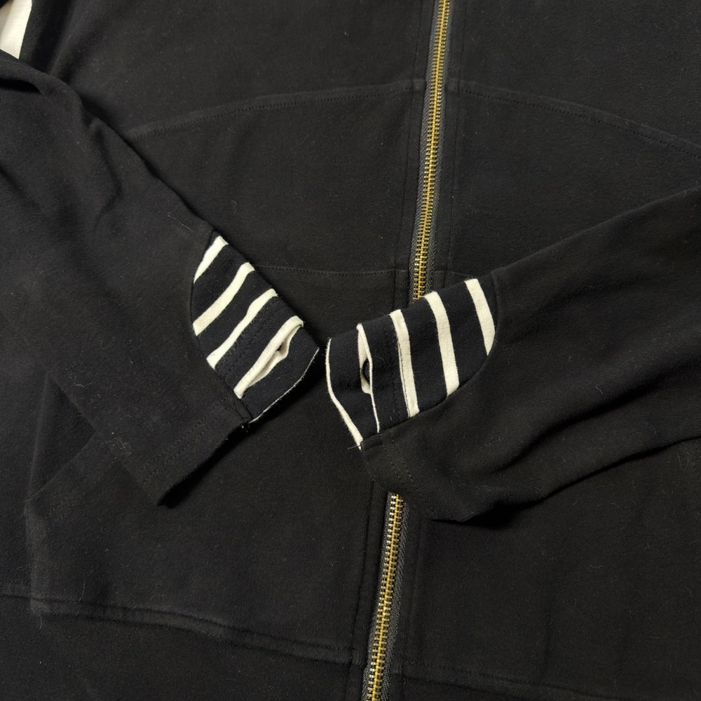 Ampersand Avenue Black & White Full Zip Hoodie Womens Size M - Picture 7 of 10